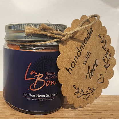 Coffee Bean Scented 100% Soy Wax Jar Candle